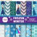 80% OFF FROZEN Winter Digital Papers, Winter Inspired Characters, Ice Princess, Snow Princess, Reindeer, Chevron, and Glitter