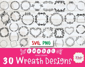 Paquete SVG de diseños de corona, diseños cricut, corona floral, vides, hojas svg, primavera, corona de boda svg, monograma de corona svg, marco circular