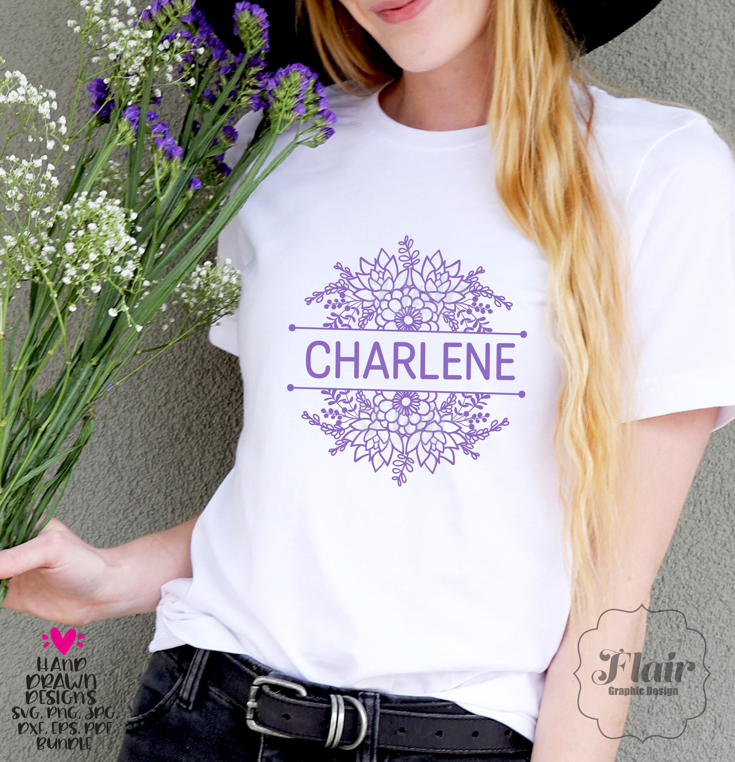 W/split Monogram Roses Roses Split Monograms SVG, PNG, DXF Bundle Series 2, Split Floral Frame ...