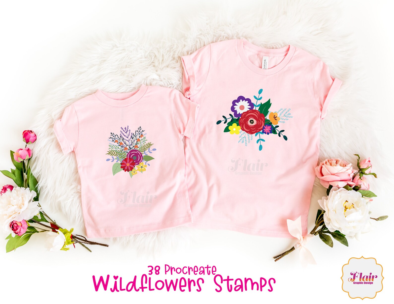 Wildflowers Procreate Stamps Digital Brush, Plants and Flowers Brush ...