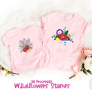 Wildflowers Procreate Stamps Digital Brush, Plants and Flowers Brush ...