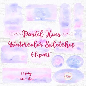 TONALITÀ PASTELLO ACQUERELLO Macchie, schizzi Clipart, dipinto a mano, pennellate, matrimonio, inviti, sfondo