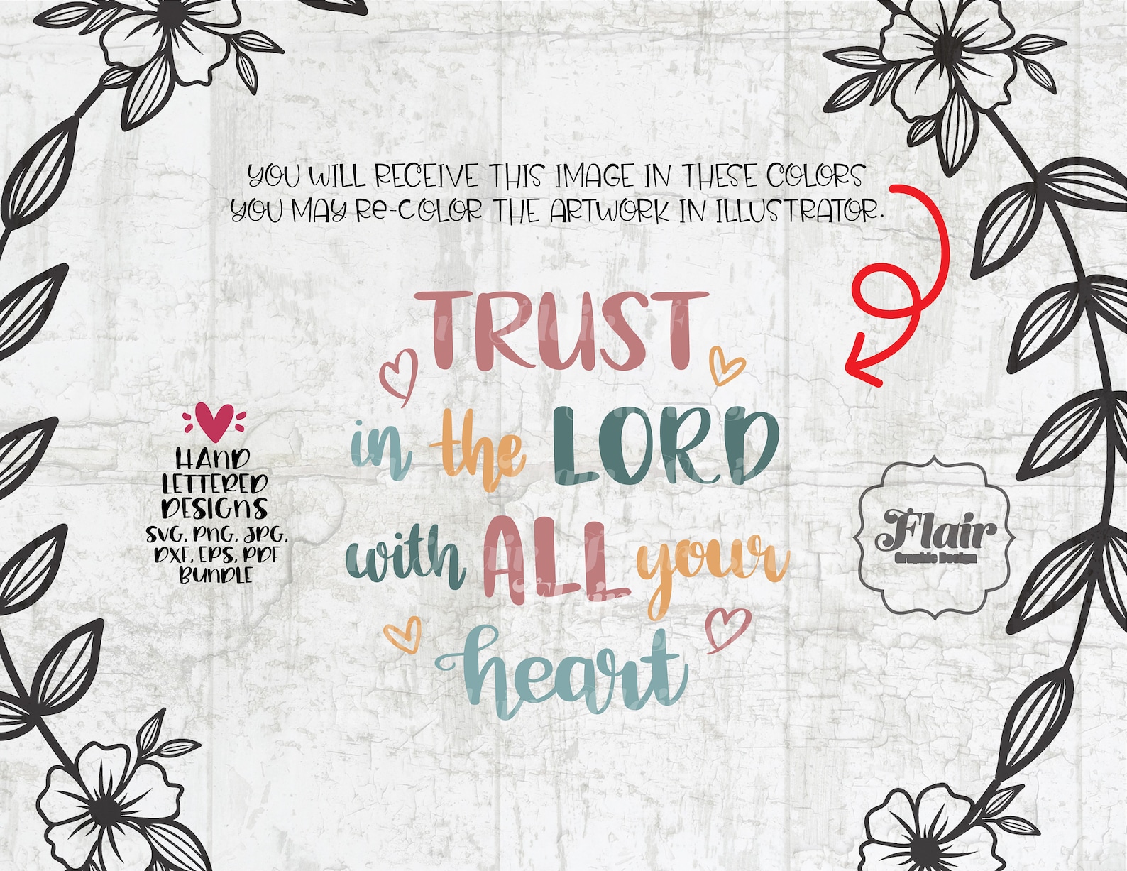 Trust the Lord With All Your Heart SVG PNG DXF Bundle Bible - Etsy