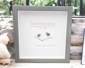 Teacher Thank you Gift Pebble Art Framed Personalised Childminder, Tutor, School