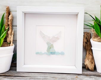 Mermaid Tail Sea Glass Art | Coastal Wall Decor | Handmade Beach Art | Ocean Inspired Gift | Mermaid Picture | Nautical Home Decor