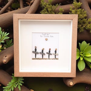 Surfers Gift Beach Lovers Personalised Pebble Picture , Surfing, Luxury Beach Decor, Family and Engagement Gift Framed Art bild 8