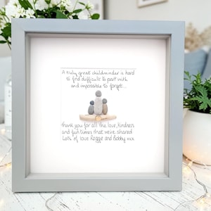 Childminder Thank you Gift | Nanny | Nursery Keepsake Pebble Art | Teacher | Custom Handmade Pebble Picture
