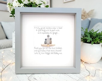 Childminder Thank you Gift | Nanny | Nursery Keepsake Pebble Art | Teacher | Custom Handmade Pebble Picture