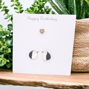 Carte de joyeux anniversaire, photo de galets de pingouin que les pingouins adorent, cartes mignonnes, personnalisées
