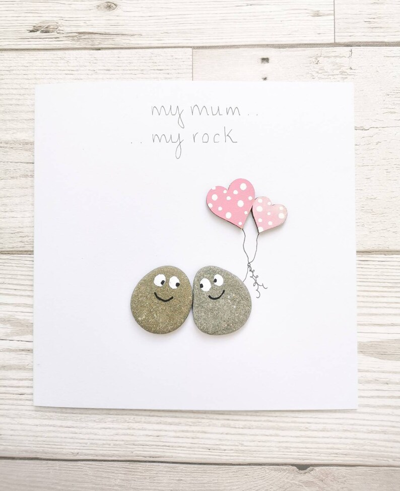 Mum pebble Art Birthday Card Mothers Day My Mum My Rock Etsy