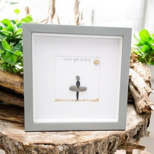 Surfers Gift Beach Lovers Personalised Pebble Picture , Surfing, Luxury Beach Decor, Family and Engagement Gift Framed Art bild 10