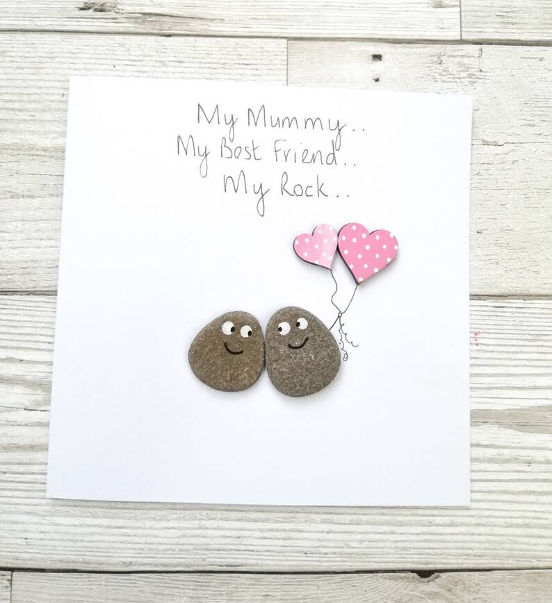 Mum pebble Art Birthday Card Mothers Day My Mum My Rock Etsy