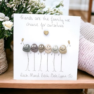 Carte Meilleurs amis - Anniversaire d'un ami avec des galets - Personnalisable