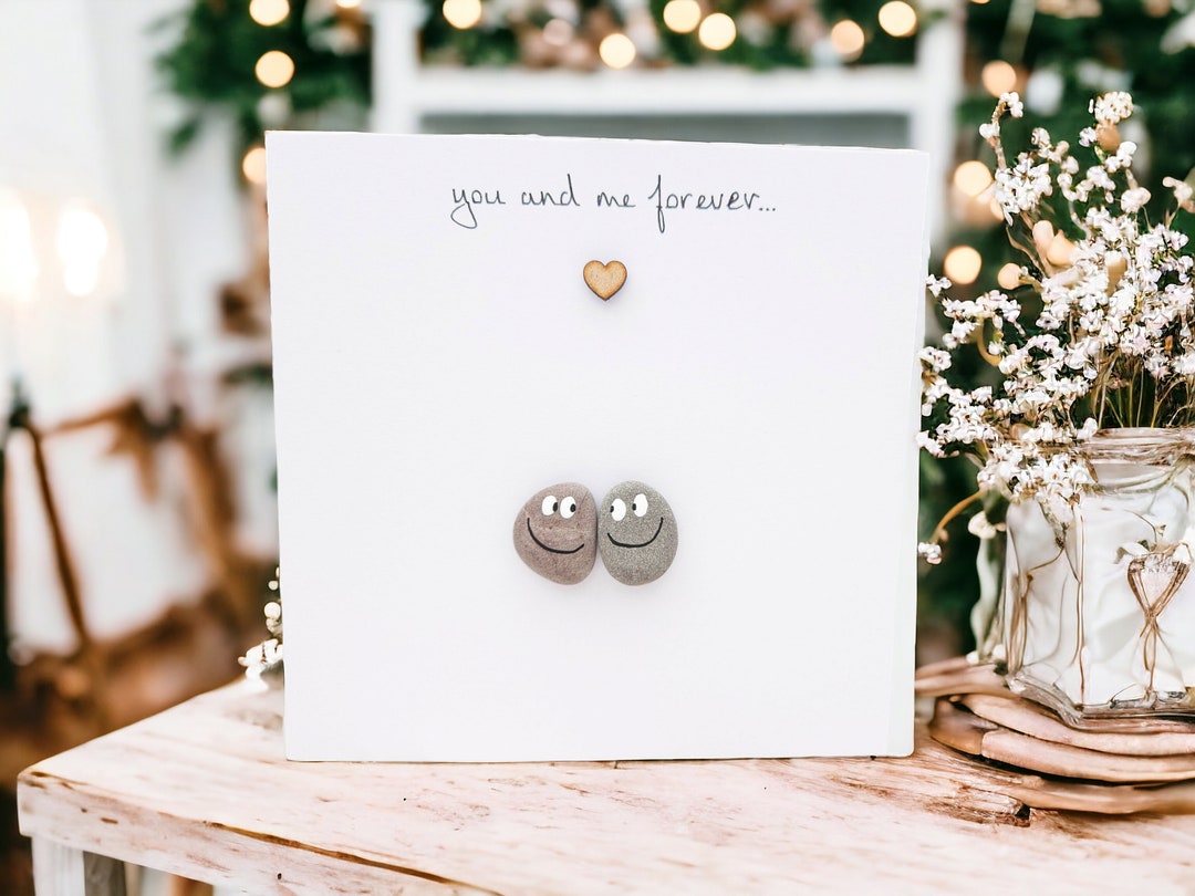 Wedding Anniversary Card Husband Wife I Love You Pebble Art Card ...