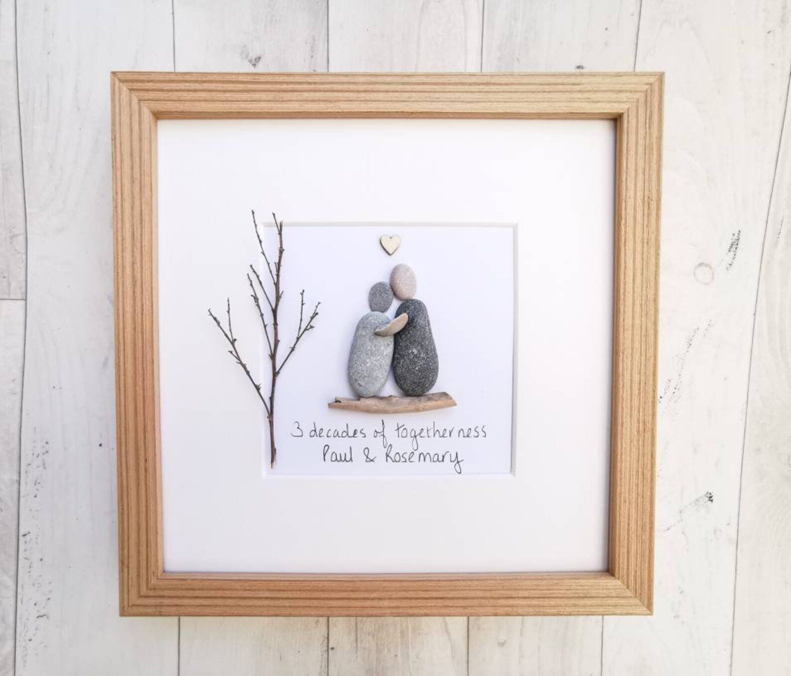 Wedding Anniversary Pebble Art Couples Wedding Gift Pebble Etsy Canada