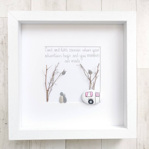 Pebble Art Caravan Picture Framed Personalised Caravanning Etsy UK