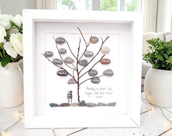 Pebble Art Tree, Family Tree - Etsy UK
