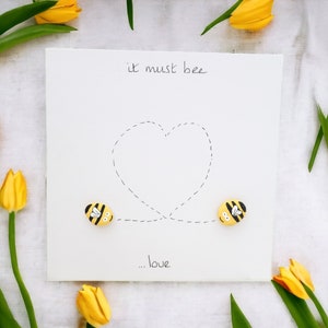 Engagement Card For Couple Personalised - It Must Bee Love Pebble Art, Pebble Picture