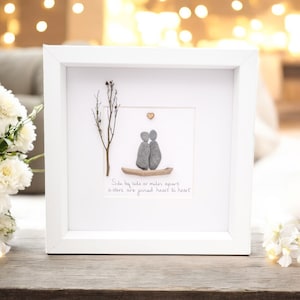 Sisters Framed Personalised Gift, Luxury Family Pebble Picture Birthday, Sister Picture Framed And Personalised