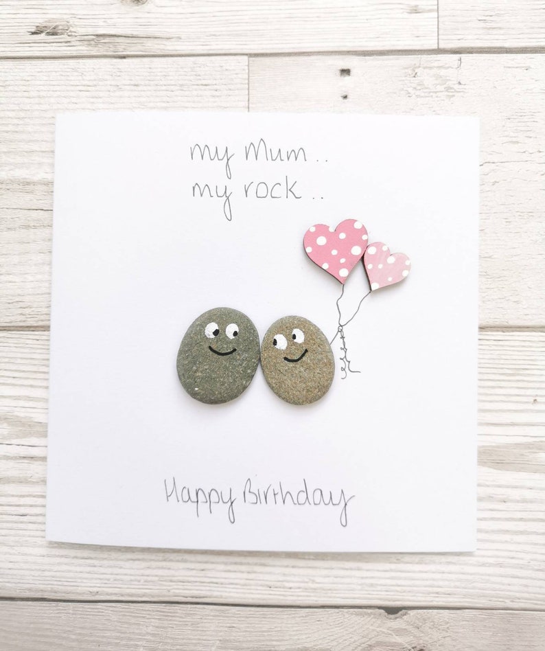 Mum pebble Art Birthday Card Mothers Day My Mum My Rock Etsy