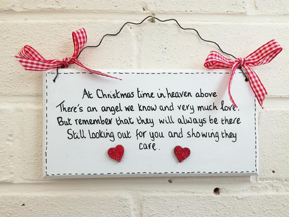 Christmas wood Plaque with quote remembering lost loved ones | Etsy