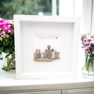 Grandma, Nana Framed Gift for Mothers Day, Nanny Family Pebble Art Personalised From Grandchildren image 1