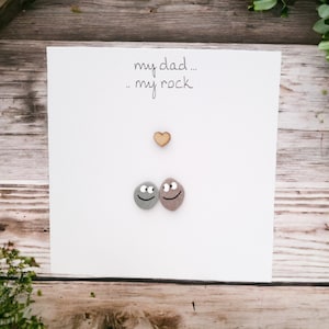 Carte de luxe personnalisée avec galets papa My Rock, père, photo d'art papa galets