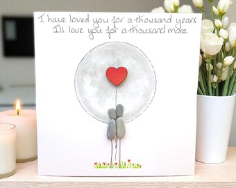 Pebble Art Card : Personalised Love Card for Wife, Husband, Girlfriend or Boyfriend