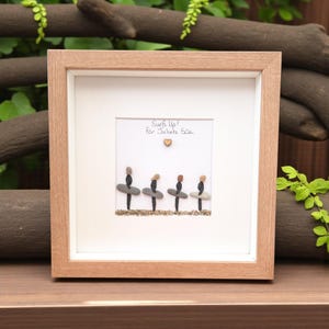 Surfers Gift Beach Lovers Personalised Pebble Picture , Surfing, Luxury Beach Decor, Family and Engagement Gift Framed Art bild 13