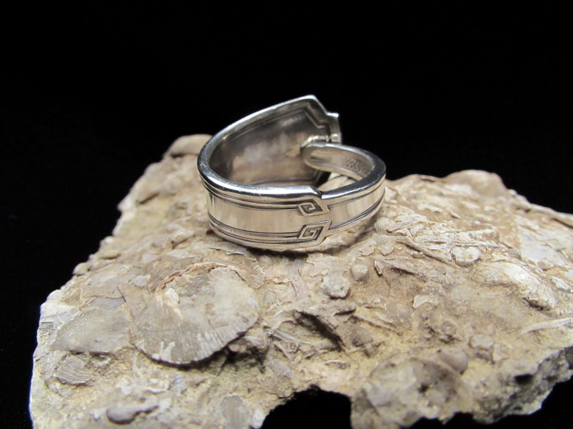 Men's spoon ring. 1881 Rogers Art Deco spoon ring.1915 Etsy