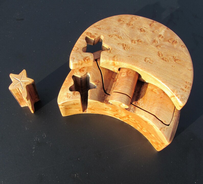 Proposal Ring Box Moon Ring Puzzle Box Proposal Ring Box Etsy