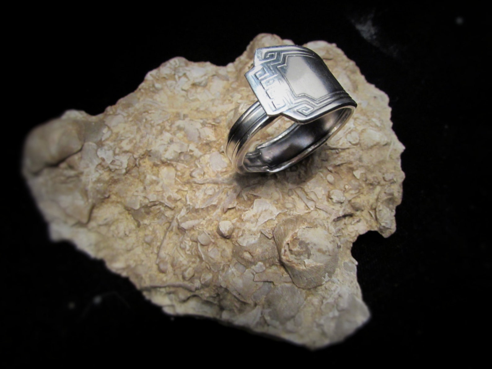 Men's spoon ring. 1881 Rogers Art Deco spoon ring.1915 Etsy