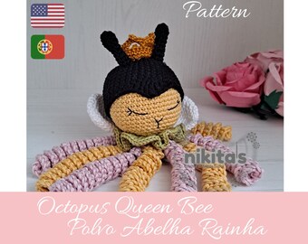 Queen bee - Octopus amigurumi pattern *** Digital file ***