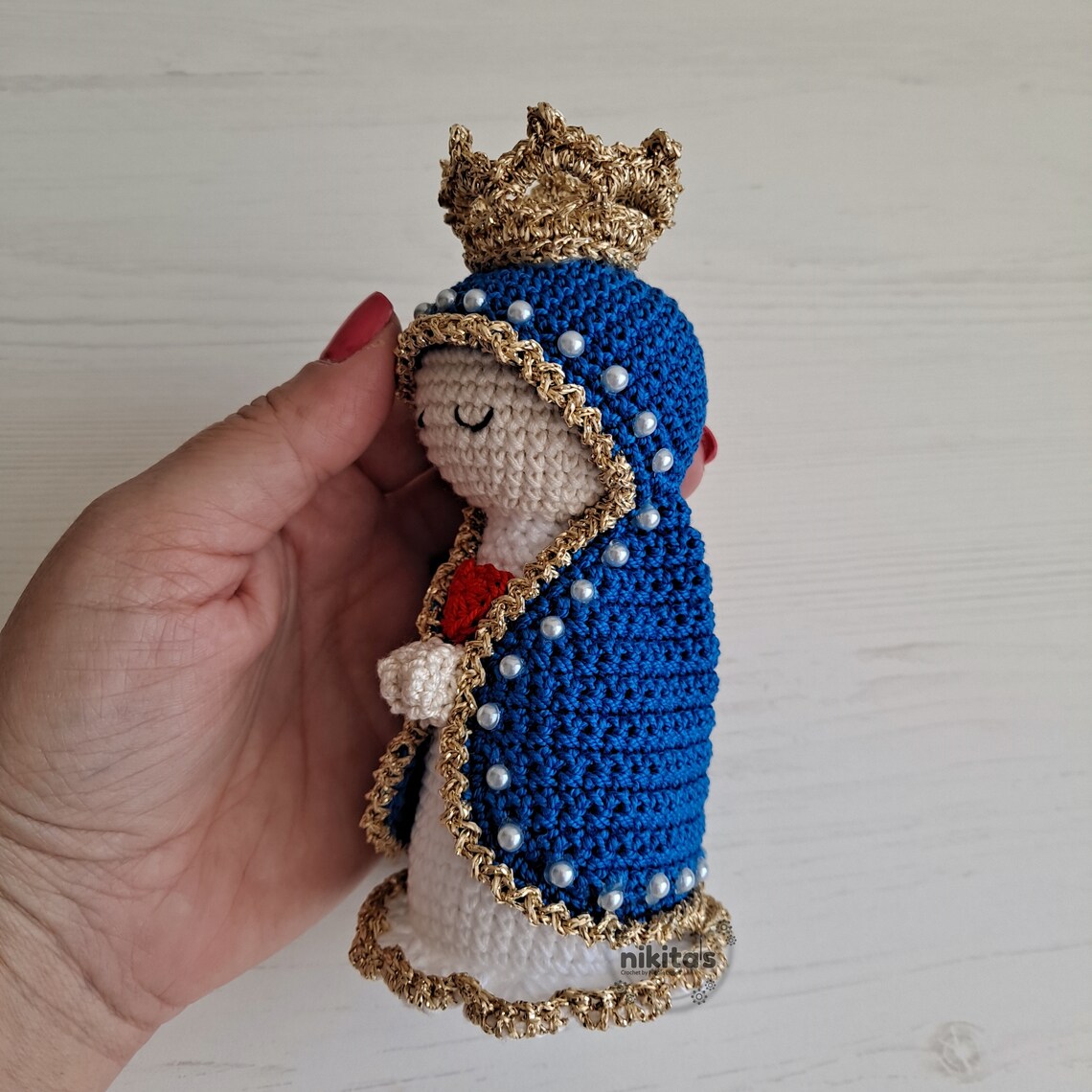 Virgin mary amigurumi holy mary in crochet Color veil and Etsy