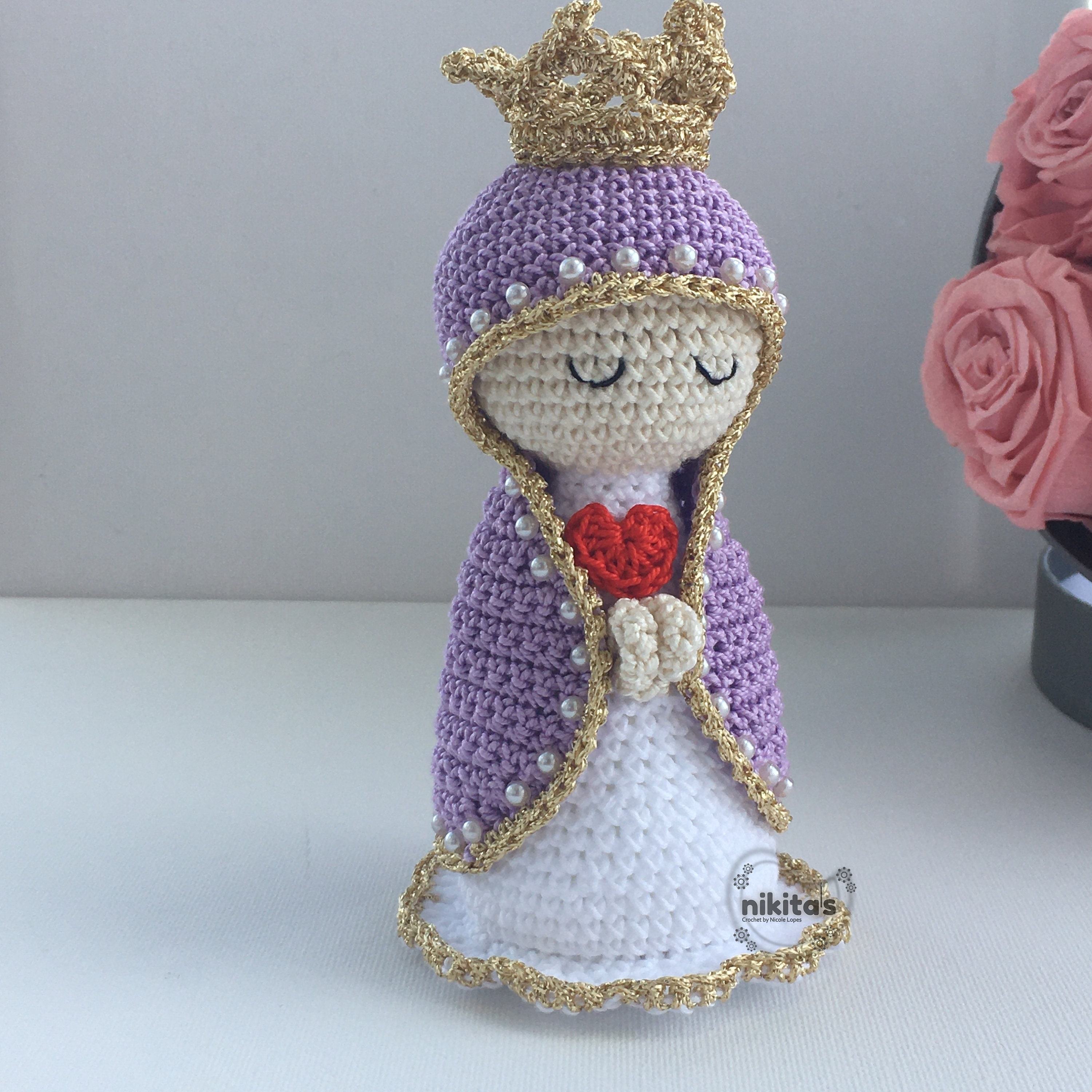 Virgin mary amigurumi holy mary in crochet Color veil and Etsy