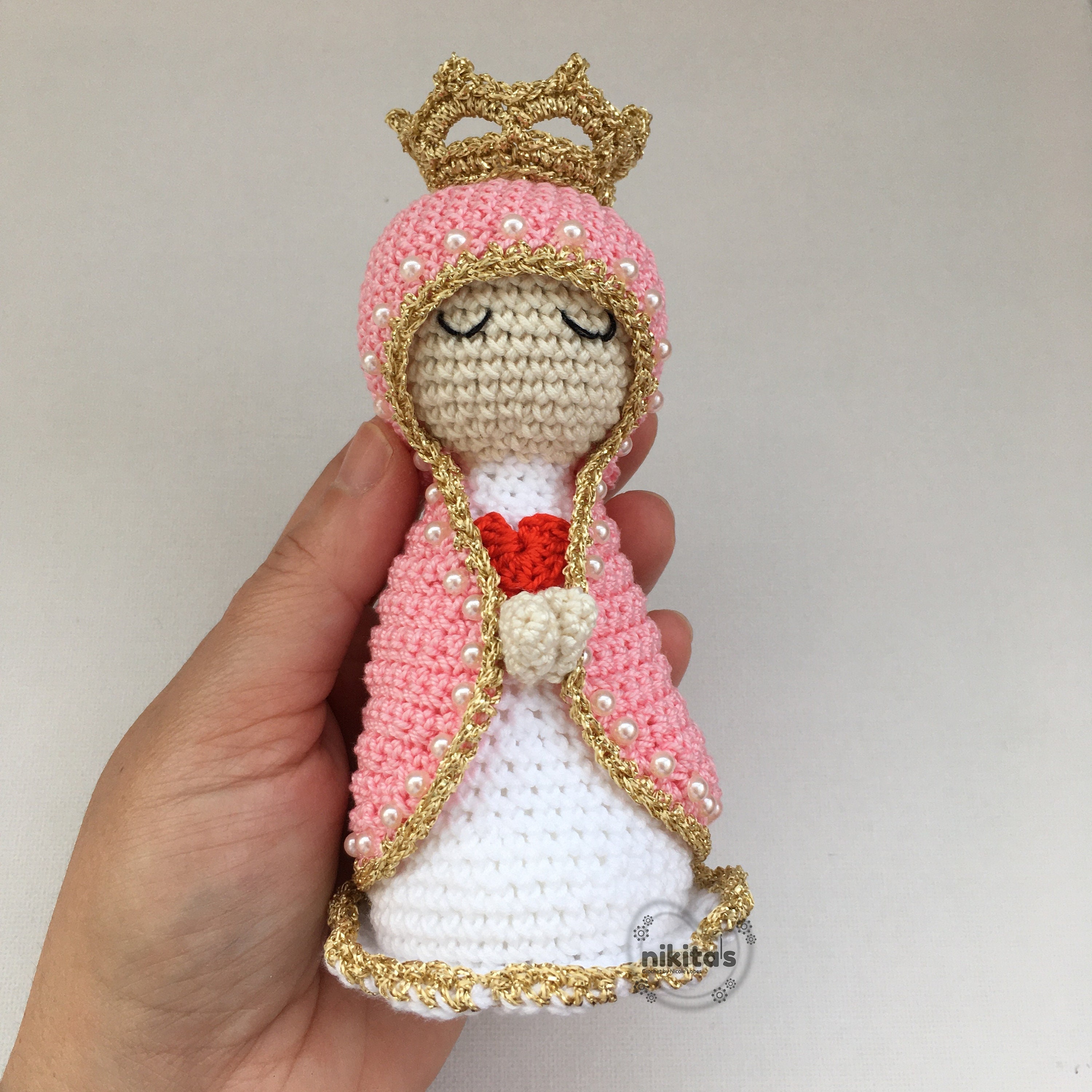 Virgin mary amigurumi holy mary in crochet Color veil and Etsy