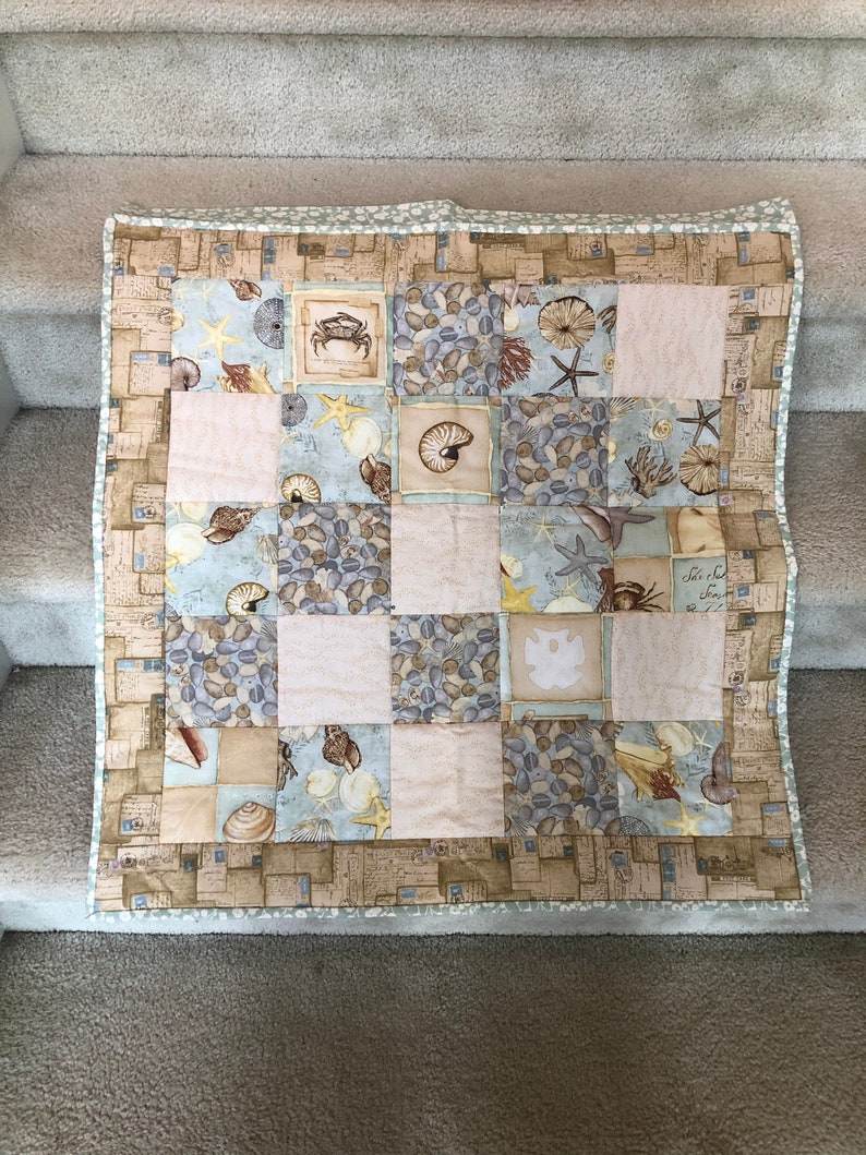 Handmade Beach Themed Wall Hanging Quilt 28x28 Etsy