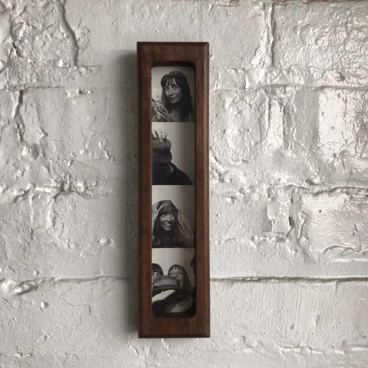 Walnut PhotoBooth Frame: MCM Magnetic Picture Strip (1.5 x 8 inches)