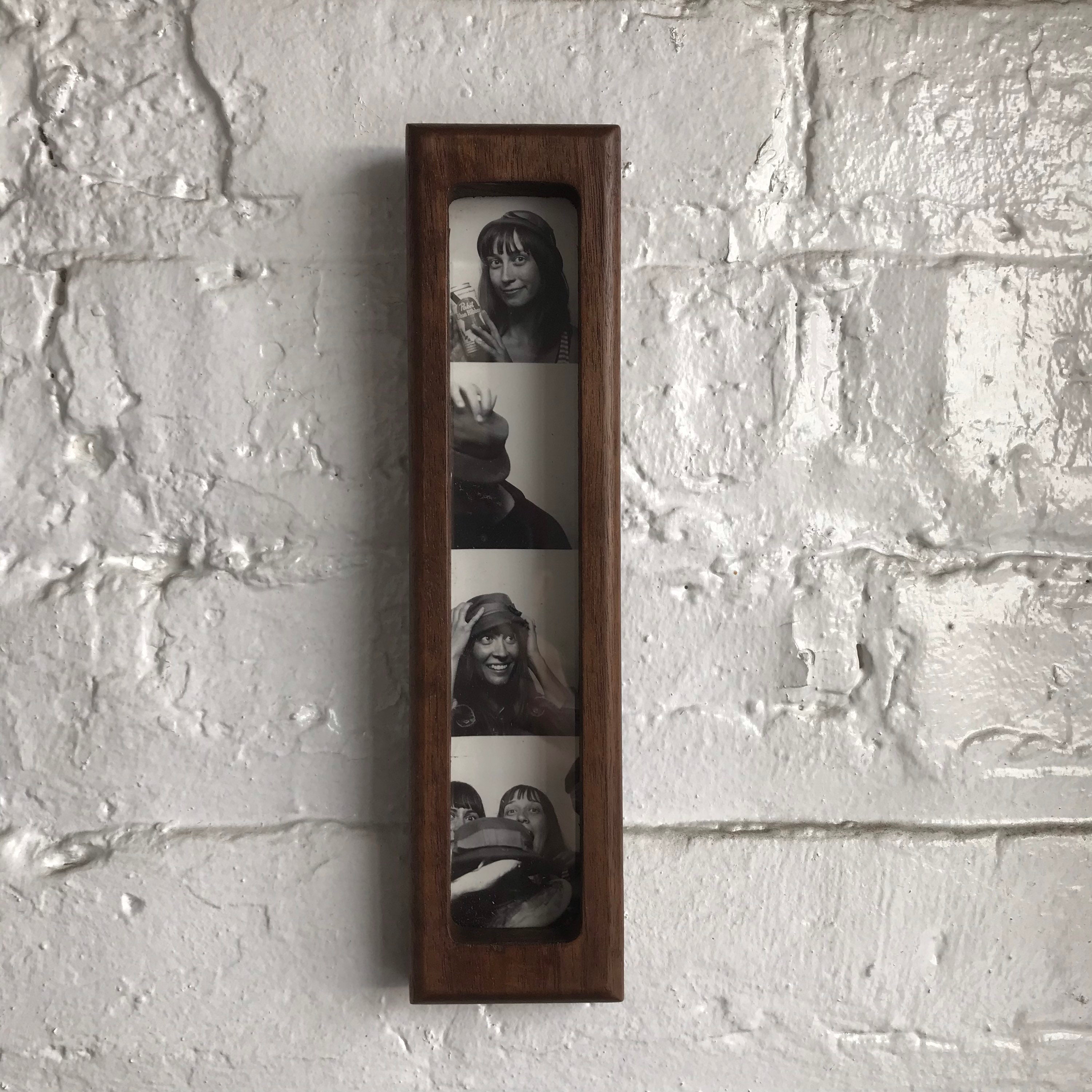 Walnut PhotoBooth Frame: MCM Magnetic Picture Strip (1.5 x 8 inches)