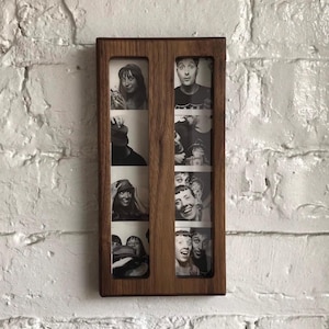 Walnut Photo Booth Frame: MCM Picture Strip Display , 1.5 inch x 8 inch