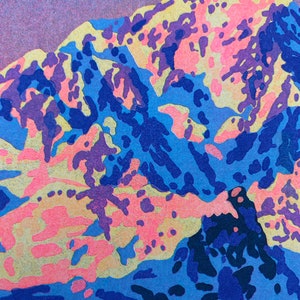 Sunset on Mont Blanc A4 riso print image 2