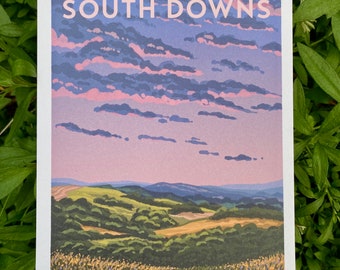 South Downs A6 postcard