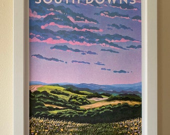 South Downs A4 riso print