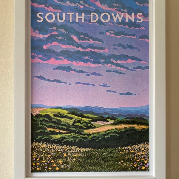South Downs A4 riso print
