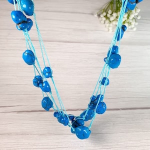 Raw Turquoise Nugget Chunky Turquoise Necklace - Turquoise Jewelry - Boho Jewelry Layered Necklace - December Birthstone Necklace - Etsy UK