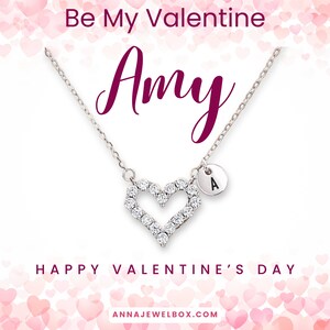 Regalo de collar de plata inicial personalizado para ella, regalo de recuerdo romántico sentimental para el día de San Valentín, regalo para novia, esposa, pareja