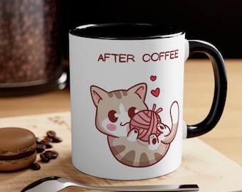 Before and After Kitty Accent Coffee Mug, 11oz