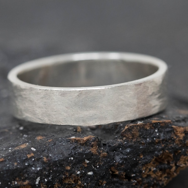 Fluxus Ring, 9ct White Gold, Ripples Textured Ring, Natural Inspired, Handmade Gold Ring, Hand Textured Gold Ring, Organic, Minimalistic