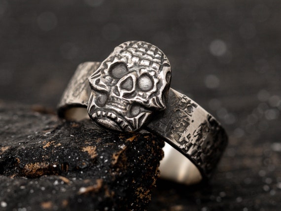 Amazon.com: Handmade Skull Signet Ring, SKull Rings for Men, Skull Punk Ring ,Silver Skull Band, Skull Jewelry,Gift Ring,Skull Biker Jewelry (bronze,  5.5) : Handmade Products