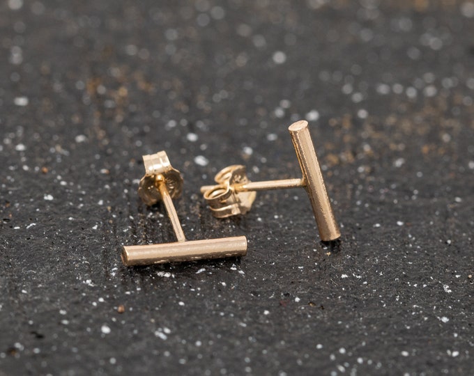 14K Gold Filled Bar Stud Earrings|Thick Gold Staple Earrings|Gold Filled Stick Studs|Gold Bar Earrings|Gold Stick Earrings|Gold Minimalist